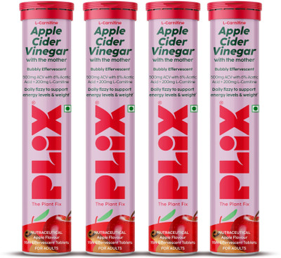 The Plant Fix Plix L-Carnitine ACV Effervescent Tablets for Weight Loss and Fat Burn with Cinnamon(4 x 15 Tablets)