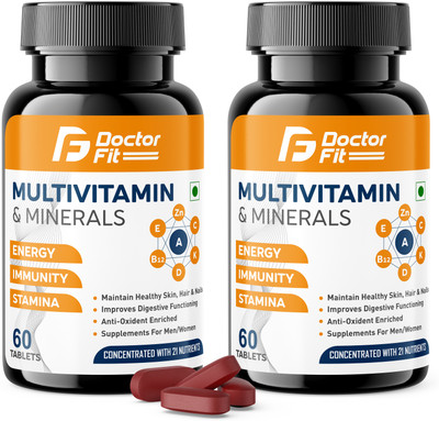 DOCTORFIT Multivitamin & Multimineral for Energy and Immunity for Men & Women PACK OF 2(2 x 60 Tablets)