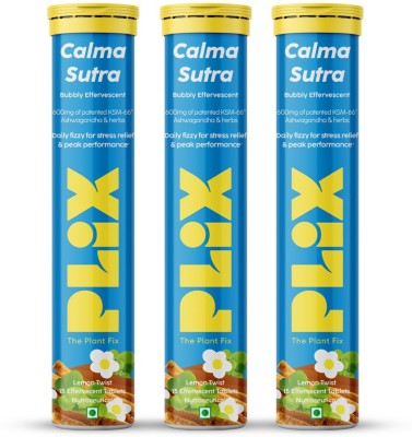 The Plant Fix Plix KSM-66 Ashwagandha Gold Standard Effervescent relieve stress, boost performance(3 x 110 g)