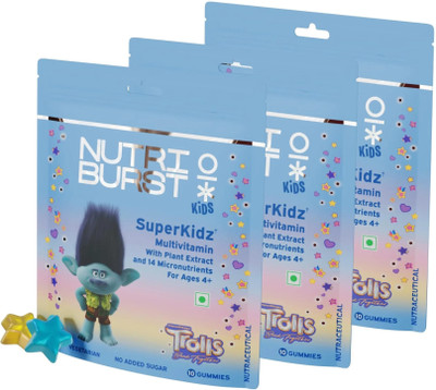 Nutriburst Trolls Super Kidz Gummies for Kids Aged 4+(3 x 10 No)