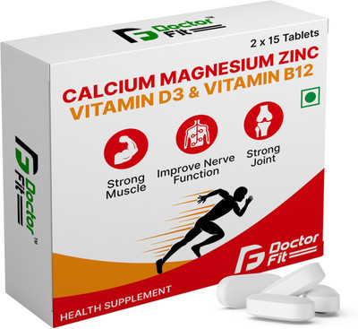DOCTORFIT Calcium+Magnesium+Zinc + Vitamin D3 & B12