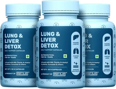 What's Up Wellness Lung & Liver Detox Capsules for Liver Health and Clear Lungs(3 x 30 Capsules)