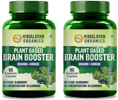 Himalayan Organics Plant Based Brain Booster Supplement - 60 Capsules x Pack of 2(2 x 60 Capsules)