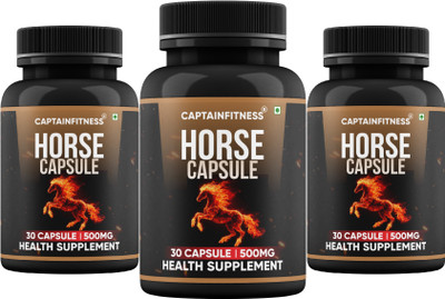 CaptainFitness Horse Capsule| Energy, Strength & Stamina-(257)(3 x 30 Capsules)