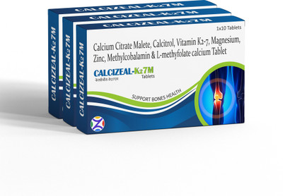 Zeal Pharmacure Calcizeal-K27M Tab_Pack of 3(30 Tablets)