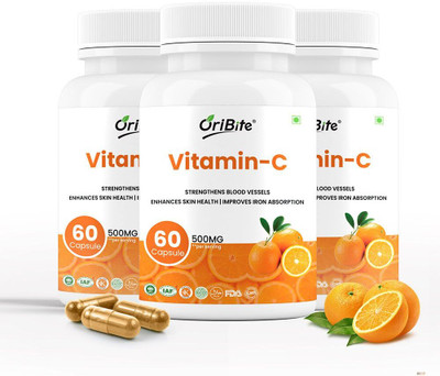 Oribite Vitamin-C : Daily Support for Strong Immunity & Healthy Glowing Skin(3 x 60 Capsules)