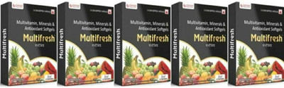 MULTIFRESH Multivitamin- Multiminerals 10 Softgel Capsules pack of ( 5*10 ) 50 sofgels )(5 x 10 Capsules)