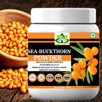 Aura Kriya Sea Buckthorn Berry Powder | Enriched with Vitamin C & Omega 3,6, 9 & 7(100 g)