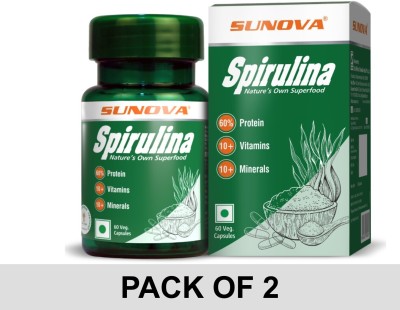 SUNOVA Organic Spirulina Capsule (500 mg) pack of 2(2 x 250 mg)