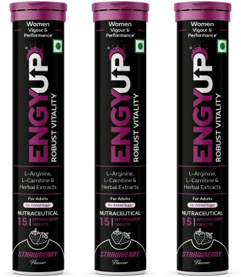 ENGYUP Robust Vitality for Women, Energy & Stamina Booster, Strawberry Flavor(3 x 15 Tablets)