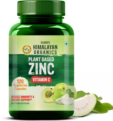 Vlado's Himalayan Organics Plant Based Zinc with Vitamin C | 120 Veg Capsules(120 No)