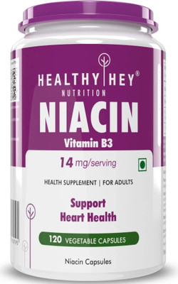 HealthyHey Nutrition Niacin - Vitamin B3-120 Veg. Capsules(120 No)