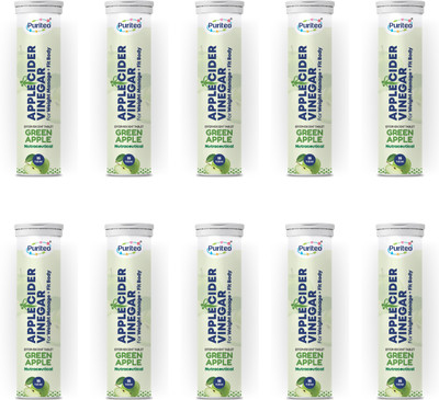 puriteo APPLE CIDER VINEGAR EFFERVESCENT GREEN APPLE _10(10 x 15 Tablets)