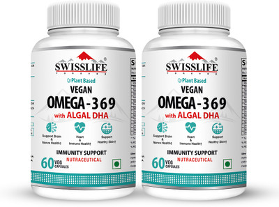 SWISSLIFE FOREVER Vegan Omega 369 With Algal Dha For Heart and Immune Health | Barin & SkinSupport(2 x 60 Capsules)