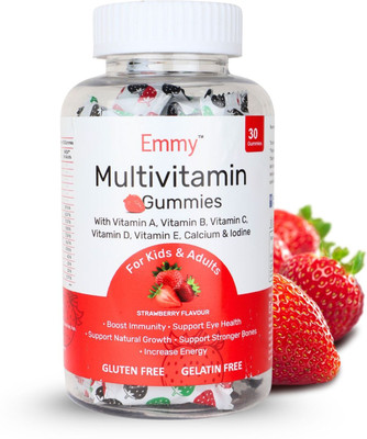 EMMY Multivitamin Gummies for Kids & Adults | 30 Gummies | Strawberry Flavour(30 Tablets)