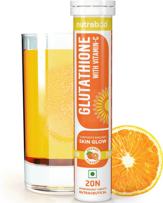 Nutrabud Glutathione 500mg & Vitamin-C Effervescent for Radiant Skin Glow(20 Tablets)