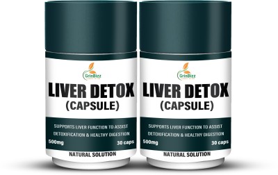 grinbizz Liver Detox Capsule Fatty Liver Capsules, Liver Support Supplement, Liver Detox(2 x 30 Capsules)