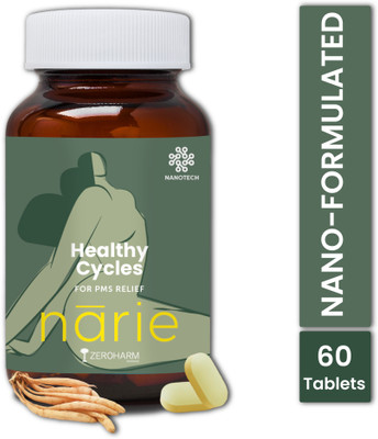 ZEROHARM Narie Healthy Cycles Tablets | Relieves PMS Symptoms | Reduces Period Cramps(60 Tablets)