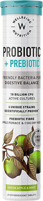 Wellbeing Nutrition Probiotics + Prebiotics | 18B CFU, Improves Metabolism, Digestion & Gut Health(21 Tablets)