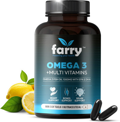 farry Omega 3 Fish Oil 1000mg + Multivitamins – 60 Softgels(60 Capsules)