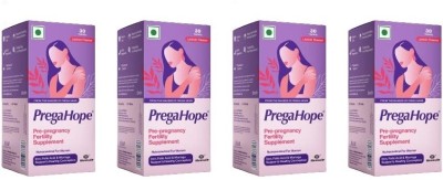 Pregahope Pre-pregnancy Fertility Supplement, Nutraceutical For Women | 30 Tab x Pack of 4(4 x 30 Tablets)