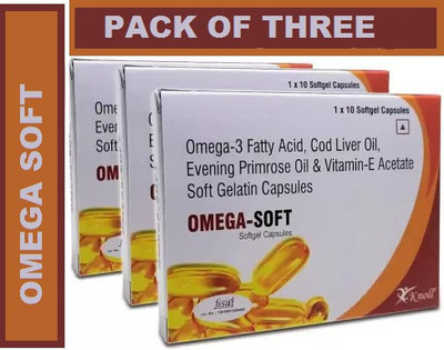 Knoll OMEGA SOFT CONTAINS OMEGA 3 COD LIVER OIL + VITAMIN E SOFTGEL CAPSULES(3 x 10 Capsules)