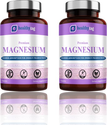 Healthy Tag Chelated Magnesium Glycinate Citrate Tablets (H257)(2 x 60 Tablets)