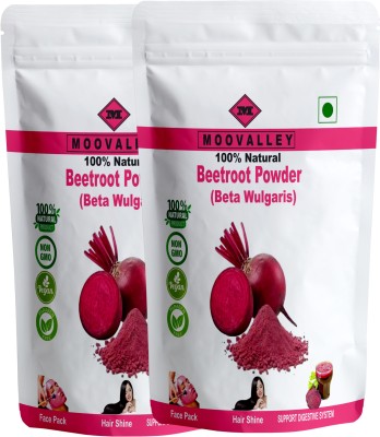 Moovalley Organic Beetroot Powder for Drink, Juice, Face, Hair, Skin, Eating (Beat Root)(2 x 200 g)