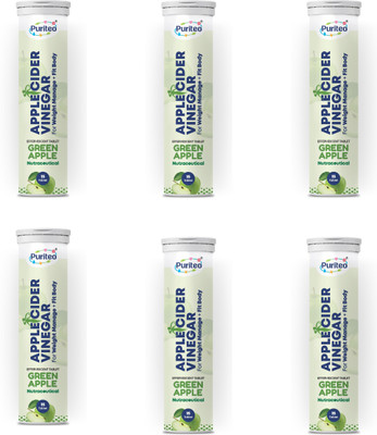 puriteo APPLE CIDER VINEGAR EFFERVESCENT GREEN APPLE _06(6 x 15 Tablets)