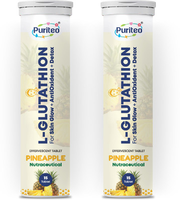 puriteo L- GLUTATHIONE EFFERVESCENT TABLET PINEAPPLE 02(2 x 15 Tablets)