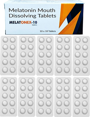 Tecnex Pharma Melatonex Melatonin 10MG Mouth Dissoving Veg-Tablets For Healthy Restful sleep(100 Tablets)