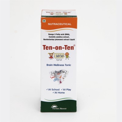 HERBA NEUVA Ten on Ten Syrup, Power of Omega -3 (DHA) With Herb Extract- 300 ml(300 ml)