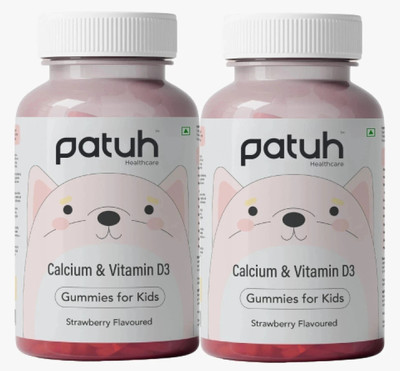 PatuhHealthCare Calcium And Vitamin D3 For Kids Promotes Bone Health 60 Gummies (Pack of 2)(2 x 30 No)