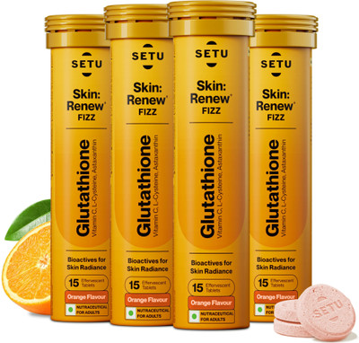SETU Skin Renew Glutathione 500 mg Vit C, Supports Detoxification(2 x 30 Tablets)