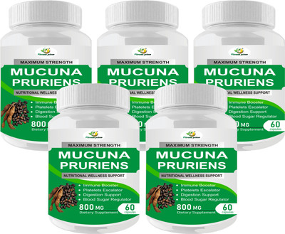 Fitness Prime Mucuna Pruriens Extract 800mg Capsules for Digestion Support & Immune Booster(5 x 60 Capsules)
