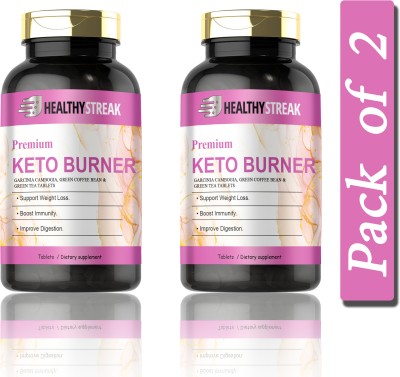 Healthy Streak Keto Tablets, Keto Burner, Fat Burner Tablets (H205)(2 x 60 Tablets)