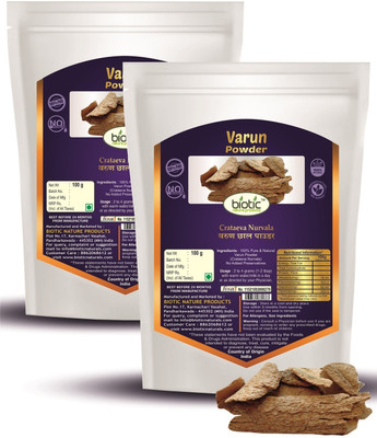 biotic Varun Chhal Powder - Varun Powder - Varuna Bark Powder(2 x 100 g)