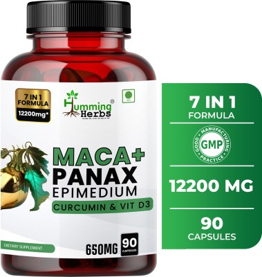 Humming Herbs Maca with Panax Ginseng EPIMEDIUM | Increase Stamina & Build Muscle -(90 Capsules)