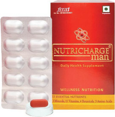 Nutricharge Man For Daily Health Supplement With 33 essential nutrients (Pack Of 1)(30 Capsules)
