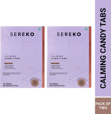 SEREKO Calming Candy Tabs Plant-Based for Restful Deep Sleep, Reduce Stress, Mood Swing(2 x 10 Tablets)