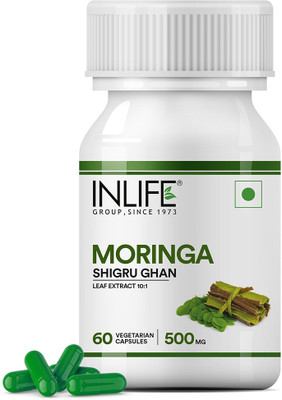 INLIFE Moringa Leaf Extract Supplement 500 mg - Vegetarian Capsules(60 No)