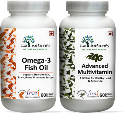 La Natures Omega Gold 1000mg and Multivit Health for men & women(2 x 60 Capsules)