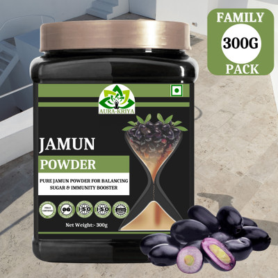 Aura Kriya Jamun Powder for Diabetes | Fresh Jamun Seed Powder - Improve Blood Sugar Level(300 g)