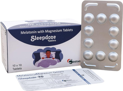 SLEEPDOZE (100 Veg Tablets) high potency Supplement Sleeping Pills Magnesium And Melatonin(20 mg)