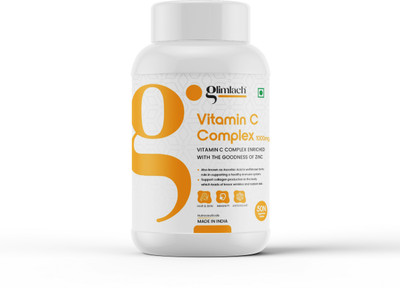 GLIMLACH Vitamin C Complex with Amla and Zinc for Men & Women - Supports Energy, Immunity(50 Tablets)