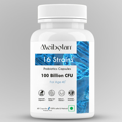 MEIBOTAN Probiotics Blend 16 Strains 100 Billion CFU For Men & Women- 60 Veg Age 40+(60 Capsules)