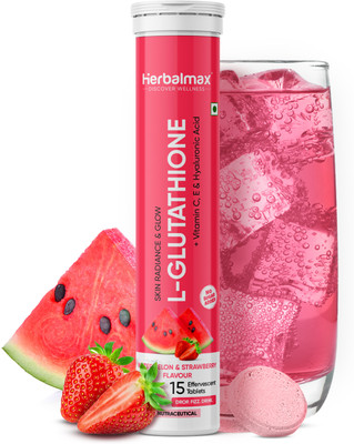 Herbal max L-Glutathione Skin Brightening Effervescent with Vitamin C&E |Clear pigmentation(15 Tablets)