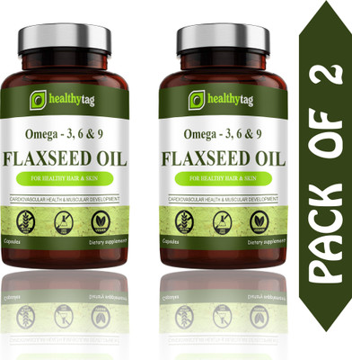 Healthy Tag Flaxseed extract Capsules Omega 369 (G197)(2 x 60 Capsules)