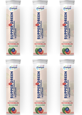 puriteo SUPPER GREEN EFFERVESCENT WATERMELON 06(6 x 15 Tablets)