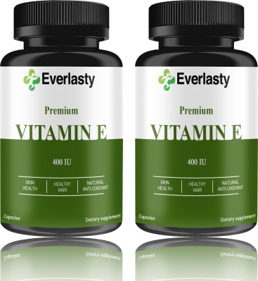 Everlasty Vitamin-E Capsules for Skin, Hairs and Body care (G275)(2 x 60 Capsules)